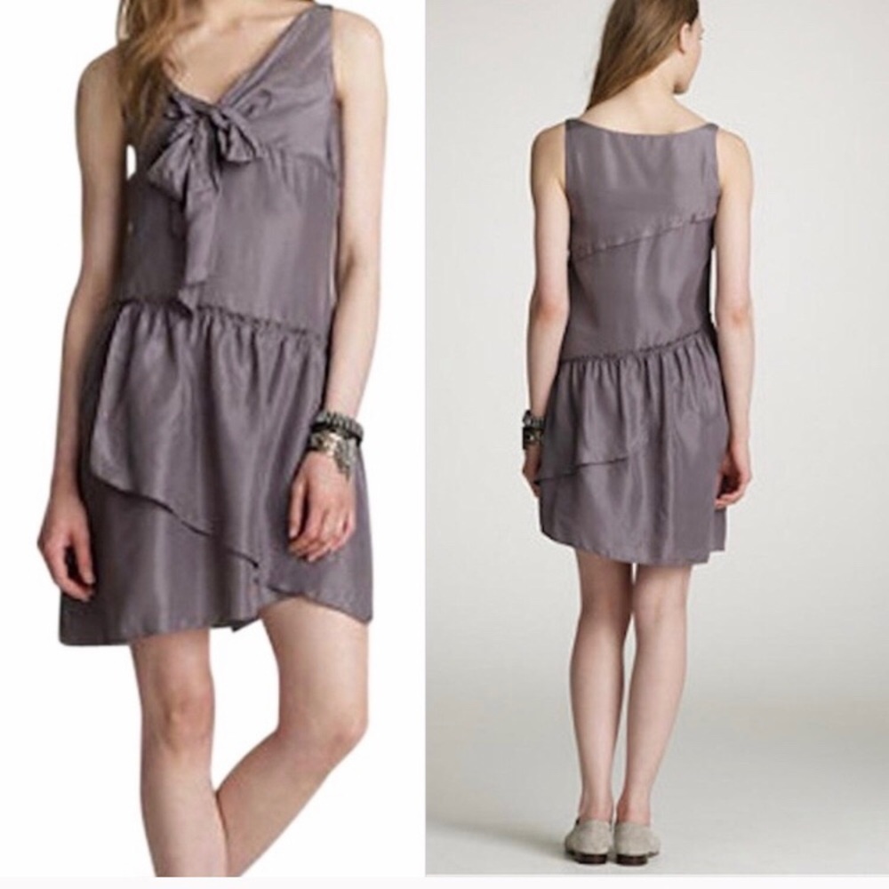 NWT J Crew Effie Scarf silk dress Dusty Purple